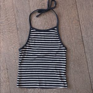 Brave soul london xs halter tie striped tank top